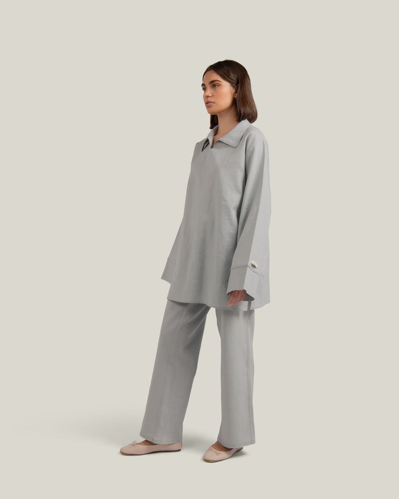 LINEN PANTS - PASTEL BLUE