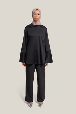 POPLIN SHIRT - BLACK