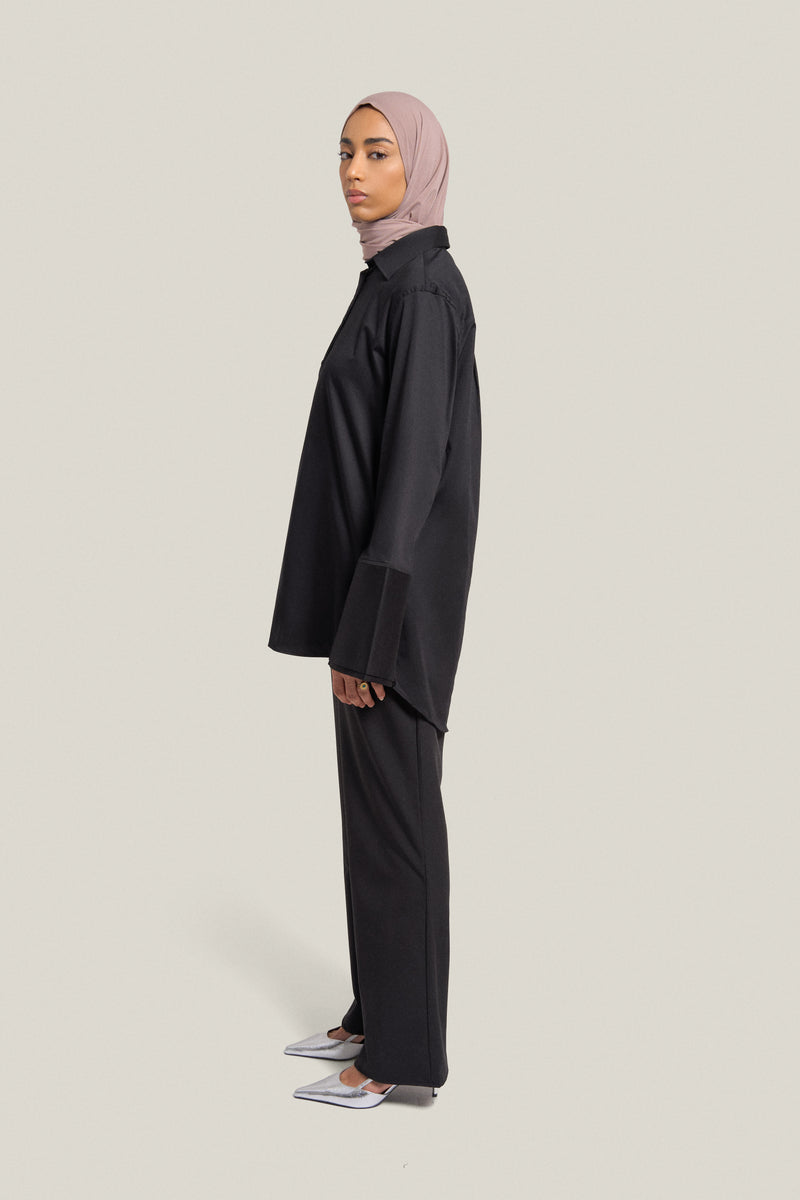 POPLIN SHIRT - BLACK