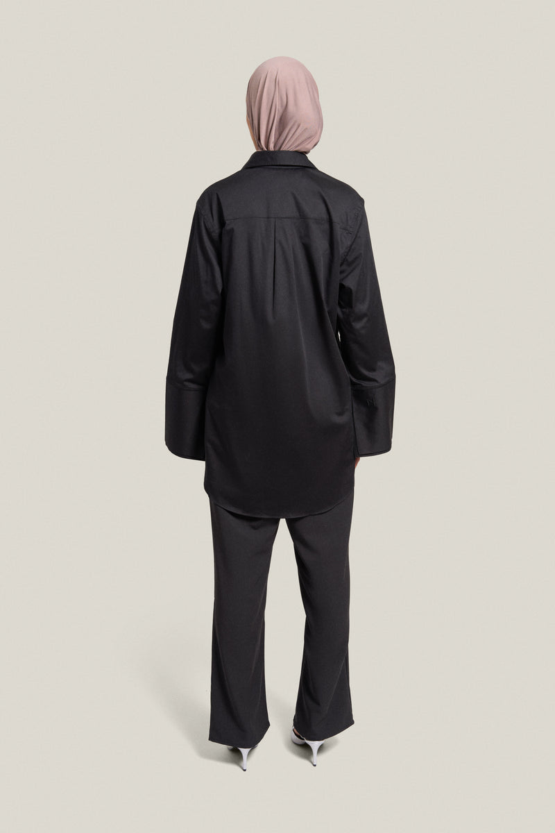 POPLIN SHIRT - BLACK