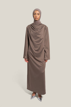 DRAPED DRESS - TAUPE