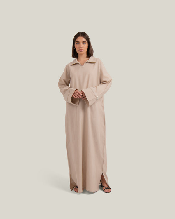 LINEN DRESS - DESERT