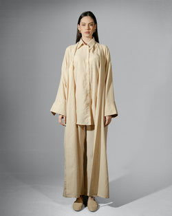 LINEN ABAYA - CREAM